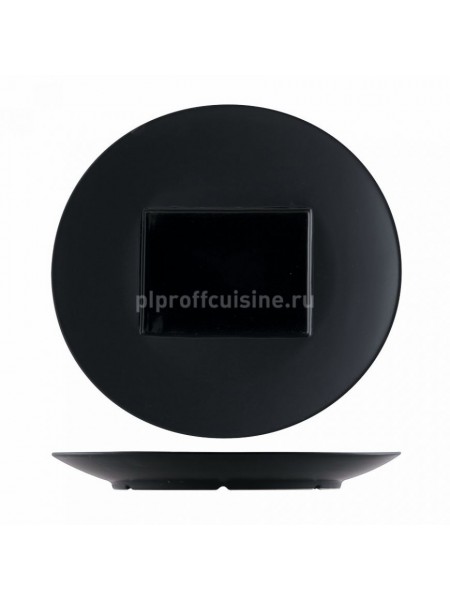Тарелка круглая, 30.5*29 cм, прямоугольный центр (15*11 cм) «Glossy-Black», Proff Cuisine. (81200054)