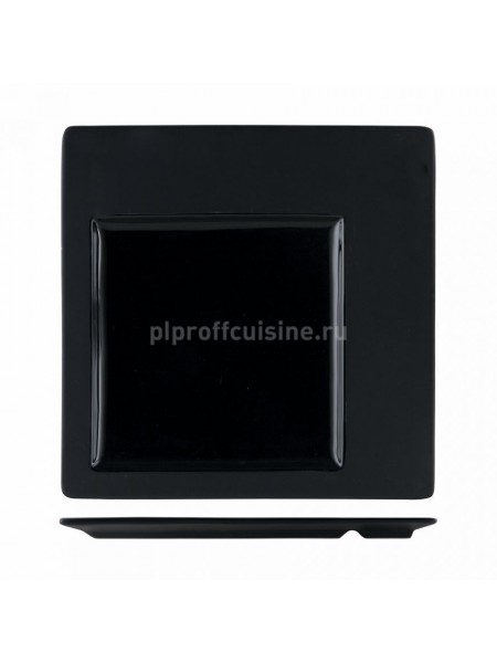 Тарелка квадратная «Glossy-Black» 30*30 cм, квадратный центр (20*20 cм), Proff Cuisine. (81200058)