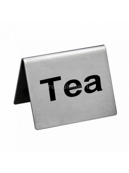 Табличка настольная в ресторан «Tea», 5x4 cм, сталь, Proff Cuisine. (81200199)