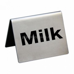 Табличка настольная в ресторан «Milk», 5x4 cм, сталь, Proff Cuisine. (81200200)