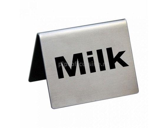 Табличка настольная в ресторан «Milk», 5x4 cм, сталь, Proff Cuisine. (81200200)