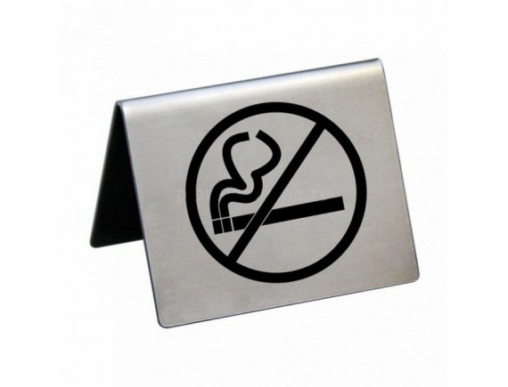 Табличка настольная в ресторан «Не курить», 5x4 cм, сталь, Proff Cuisine. (81200204)