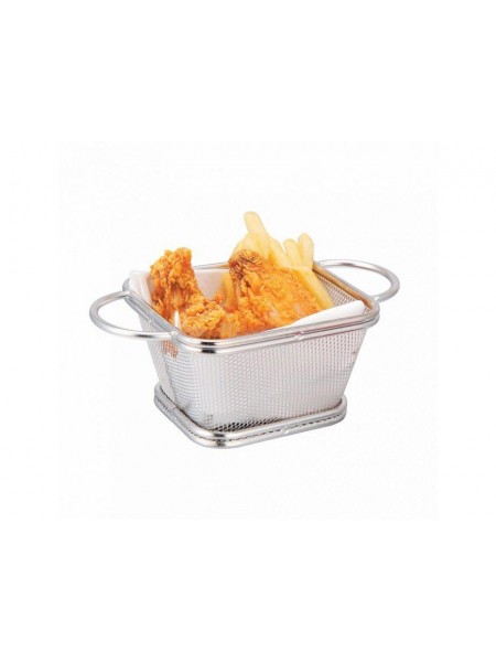 Сервировочная корзинка для подачи, металлическая 10.5х9х6.5 см, Proff Cuisine. (81200321)