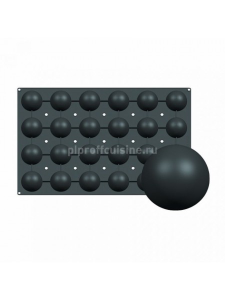 Кондитерская силиконовая форма для выпечки «Полусфера» 59*38.5, 24 ячейки (D-7, H-3.5 см), Proff Cuisine. (81200403)