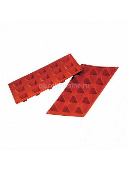 Кондитерская силиконовая форма для выпечки «Пирамида» 30*17.5, 6 ячеек (D-7.1*7.1, H-4 см), Proff Cuisine. (81200410)