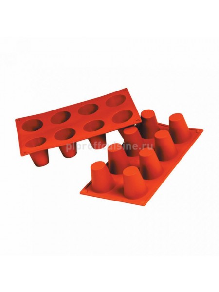 Кондитерская силиконовая форма для выпечки «Ром-баба» 30*17.5, 8 ячеек (D-5.5, H-6 см), Proff Cuisine. (81200426)