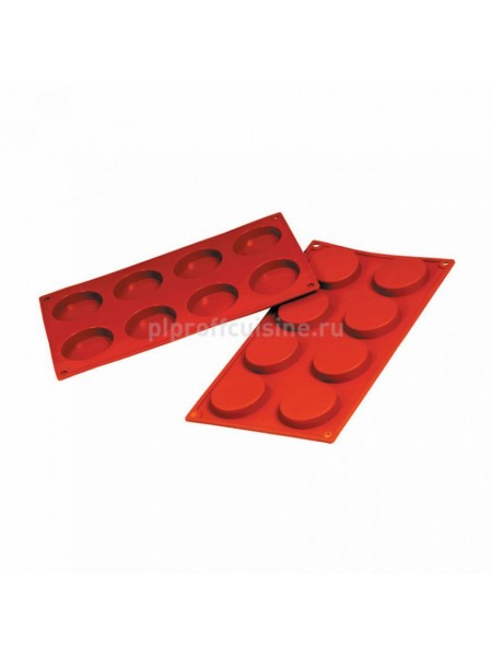 Кондитерская силиконовая форма для выпечки «Флорентинс» 30*17.5, 8 ячеек (D-6, H-1.2 см), Proff Cuisine. (81200435)