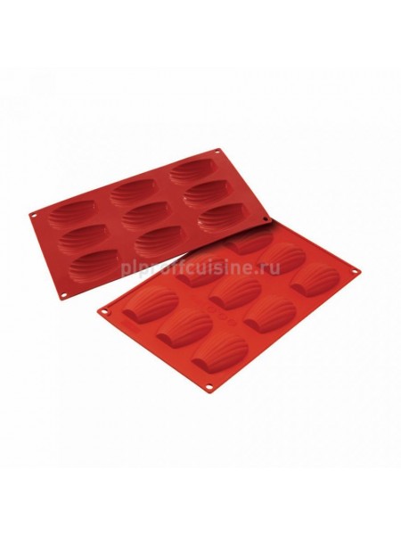 Кондитерская силиконовая форма для выпечки «Ракушка» 30*17.5, 15 ячеек (D-4.5*3.4, H-1 см), Proff Cuisine. (81200437)