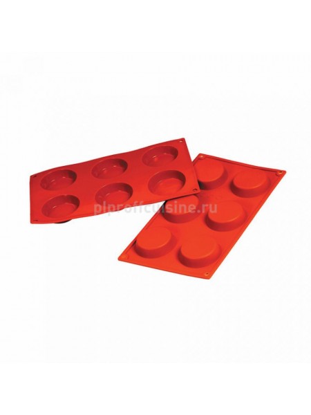 Кондитерская силиконовая форма для выпечки «Флан» 30*17.5, 8 ячеек (D-6, H-1.7 см), Proff Cuisine. (81200448)