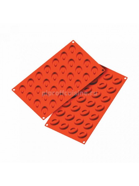 Кондитерская силиконовая форма для выпечки «Саварин овал» 30*17.5, 28 ячеек (D-3.5*2.5, H-1.3 см), Proff Cuisine. (81200464)