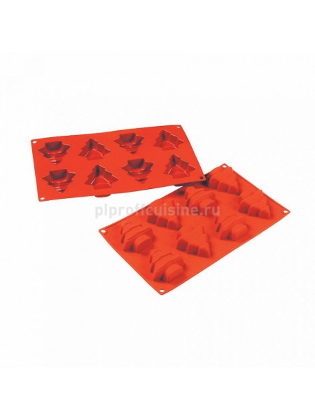 Кондитерская силиконовая форма для выпечки «Елка» 30*17.5, 8 ячеек (D-7*6.5, H-2.5 см), Proff Cuisine. (81200469)