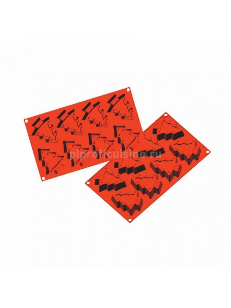 Кондитерская силиконовая форма для выпечки «Елка» 30*17.5, 8 ячеек (D-8.5*7, H-3 см), Proff Cuisine. (81200470)