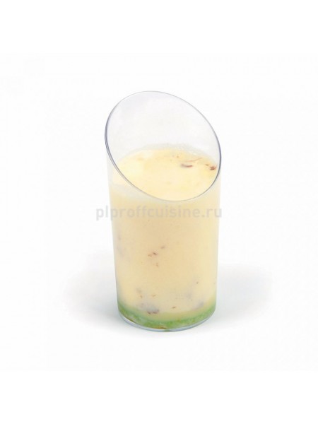 Фуршетный стакан скошенный, пластиковый, 75 мл, D-4,5 см, H-8,4 cм, упаковка 20 штук, Proff Cuisine. (81200525)