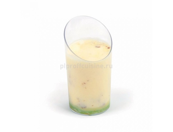 Фуршетный стакан скошенный, пластиковый, 75 мл, D-4,5 см, H-8,4 cм, упаковка 20 штук, Proff Cuisine. (81200525)