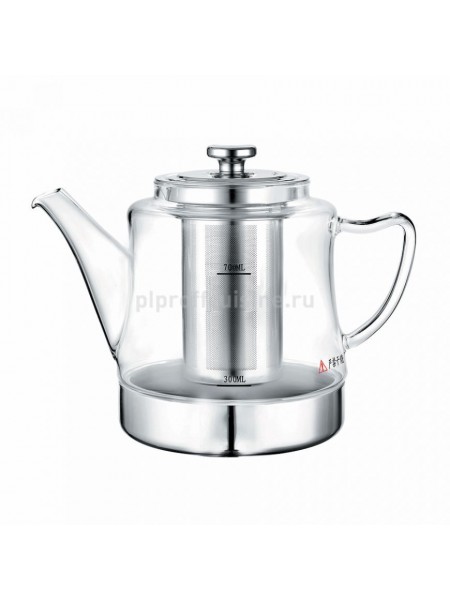 Сервировочный чайник стеклянный, «Termo-Elite» с металлическим ситом, 1200 мл, Proff Cuisine. (81200554)