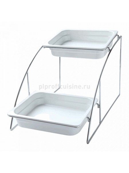 Подставка для гастроемкости, хром 2х ярусная, GN1/2 (36x52,5x32,5) «SUNNEX», Proff Cuisine. (81200572)