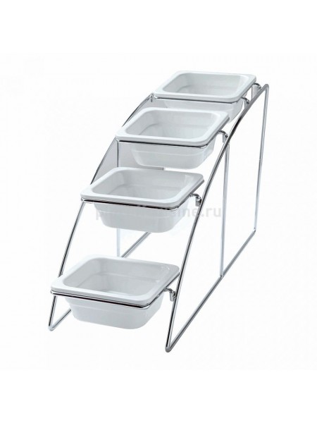 Подставка для гастроемкости, хром 4х ярусная, GN1/6 (21,5x52,5x32,5) «SUNNEX», Proff Cuisine. (81200574)