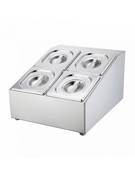 Подставка металлическая, 42.5x34x23 cм с 4мя гастроемкостями, (GN 1/6 H 10 cм) «SUNNEX», Proff Cuisine. (81200585)