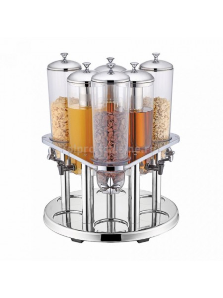 Диспенсер сервировочный для соков и сухих продуктов (6 колб по 3 л), Proff Cuisine. (81200600)