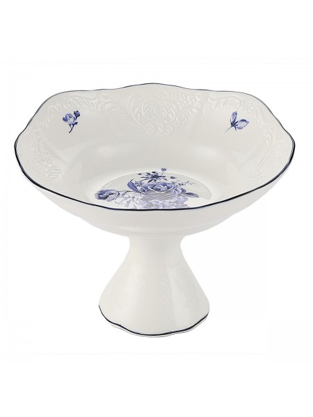 Блюдо десертное на ножке, 15.5х10.5 см, Blue Flower, Proff Cuisine. (81222041)