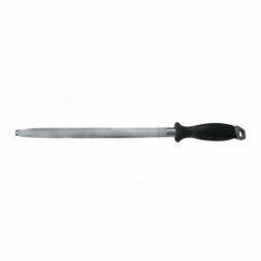 Мусат овальный профессиональный для заточки ножей, стальной, 30 см, черная пластиковая ручка, Proff Cuisine. (81240075)