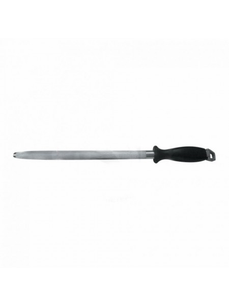 Мусат овальный профессиональный для заточки ножей, стальной, 30 см, черная пластиковая ручка, Proff Cuisine. (81240075)