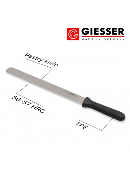 Нож кондитерский профессиональный, 30 см, ручка TPE, Giesser. (8136 30)
