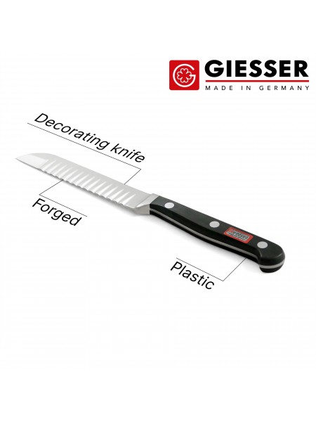 Профессиональный поварской нож для карвинга овощей и фруктов, ручка POM, Giesser. (8251)