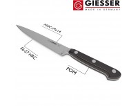 Профессиональный кованный узкий поварской шеф нож Classic, 18 см, черная ручка POM, Giesser. (8270 18)
