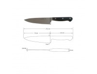 Профессиональный кованный поварской шеф нож Classic, 15 см, черная ручка POM, Giesser. (8280 15)