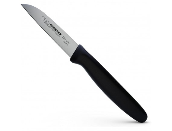 Нож кухонный профессиональный 8 см, для чистки и фигурной нарезки овощей и фруктов, ручка п/п, Giesser. (8305 sp 8,0)