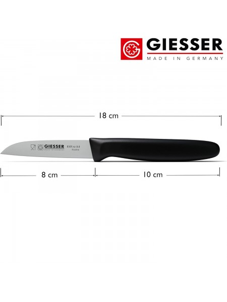 Нож кухонный профессиональный 8 см, для чистки и нарезки овощей и фруктов, ручка пп, Giesser. (8305 sp 8,0)