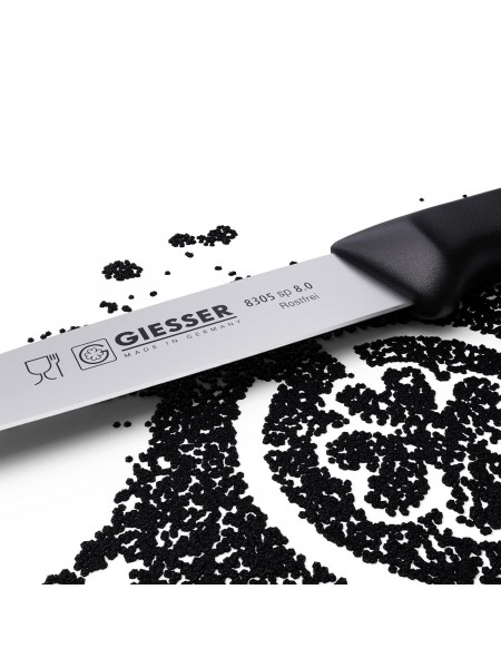 Нож кухонный профессиональный 8 см, для чистки и нарезки овощей и фруктов, ручка пп, Giesser. (8305 sp 8,0)