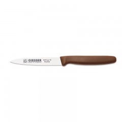 Нож кухонный профессиональный 10 см, для чистки и фигурной нарезки овощей и фруктов, коричневая ручка п/п, Giesser. (8315 sp 10 br)