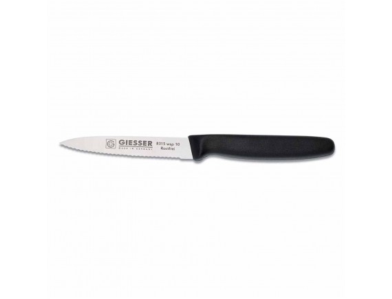 Нож кухонный профессиональный 10 см, с волнистым лезвием, для чистки и фигурной нарезки овощей и фруктов, ручка п/п, Giesser. (8315 wsp 10)