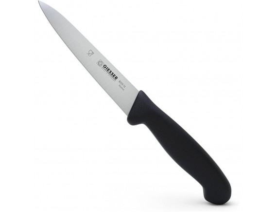 Профессиональный универсальный кухонный шеф нож, 13 см, ручка TPE черная, Giesser. (8335 13)