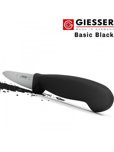 Узкий профессиональный универсальный нож, 13 см, ручка TPE черная, Giesser. (8335 13)