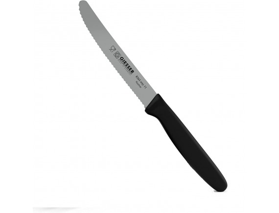 Нож волнистый кухонный профессиональный 11 см, для чистки и фигурной нарезки овощей и фруктов, ручка пп, Giesser. (8365 wsp 11)