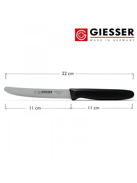 Нож волнистый профессиональный 11 см, для чистки и нарезки овощей и фруктов, ручка пп, Giesser. (8365 wsp 11)