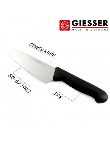 Профессиональный поварской шеф нож, 16см, ручка TPE, Giesser. (8455 16)