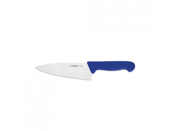 Профессиональный поварской шеф нож, 16см, ручка TPE синяя, Giesser. (8455 16 b)