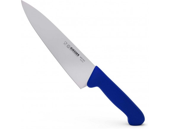 Профессиональный поварской шеф нож, 20 см, ручка TPE синяя, Giesser. (8455 20 b)