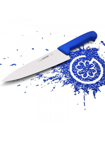 Профессиональный поварской шеф нож, 20 см, ручка TPE синяя, Giesser. (8455 20 b)