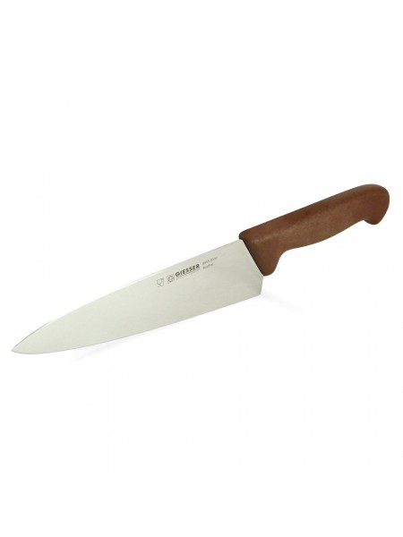 Профессиональный поварской шеф нож, 20 см, ручка TPE коричневая, Giesser. (8455 20 br)