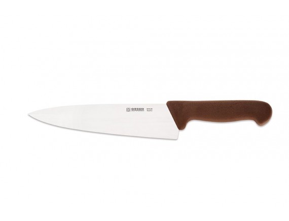 Профессиональный поварской шеф нож, 20 см, ручка TPE коричневая, Giesser. (8455 20 br)