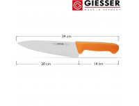 Профессиональный поварской шеф нож, 20 см, ручка TPE желтая, Giesser. (8455 20 g)