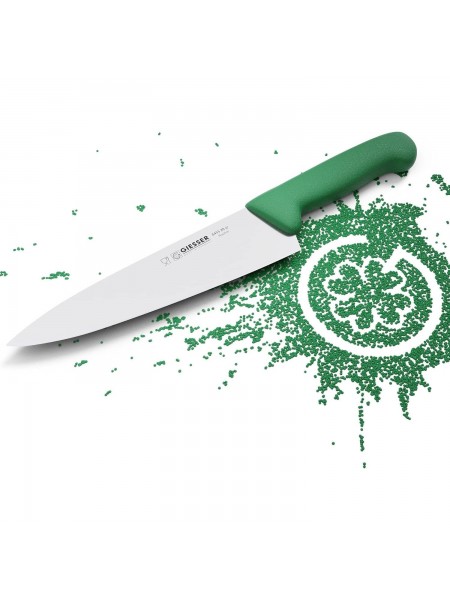 Профессиональный поварской шеф нож, 20 см, ручка TPE зеленая, Giesser. (8455 20 gr)