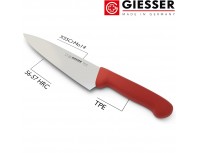 Профессиональный поварской шеф нож, 20 см, ручка TPE красная, Giesser. (8455 20 r)