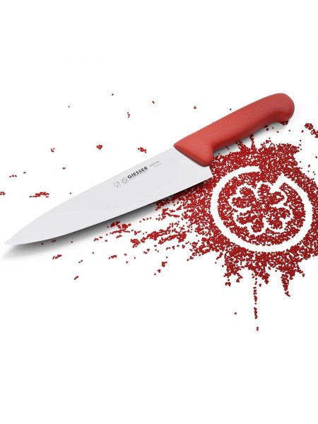Профессиональный поварской шеф нож, 20 см, ручка TPE красная, Giesser. (8455 20 r)
