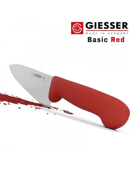 Профессиональный поварской шеф нож, 20 см, ручка TPE красная, Giesser. (8455 20 r)